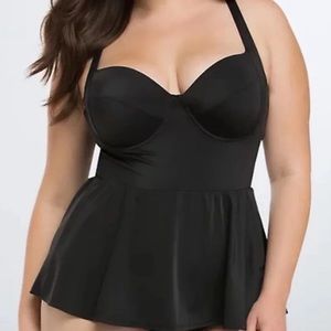 Black Peplum Torrid one piece SIZE 2 EUC